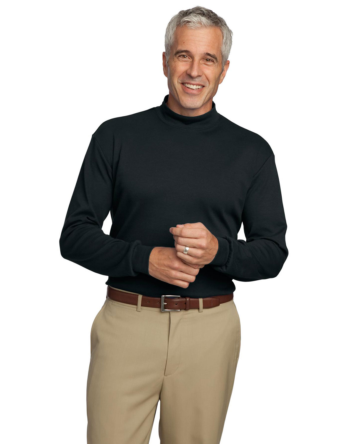 Port Authority K321 Men Interlock Knit Mock Turtleneck-BigNTallApparel.com