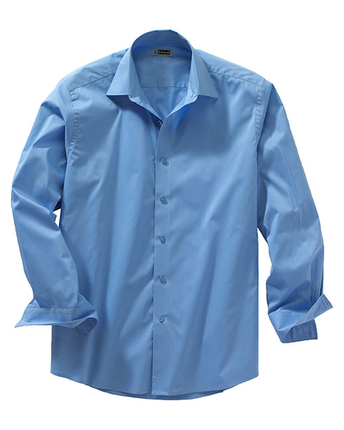 Edwards 1033 Men Long Sleeve Spread Collar Dress Shirt blue at bigntallapparel