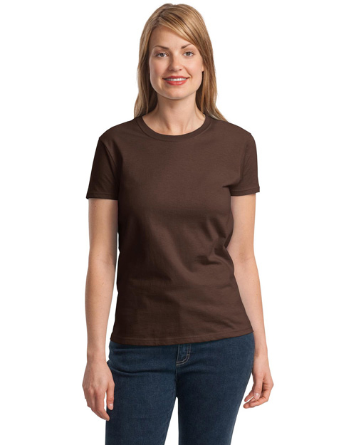 Gildan 2000L Women Menultra 100% Cotton T-Shirt Dark Chocolate at bigntallapparel