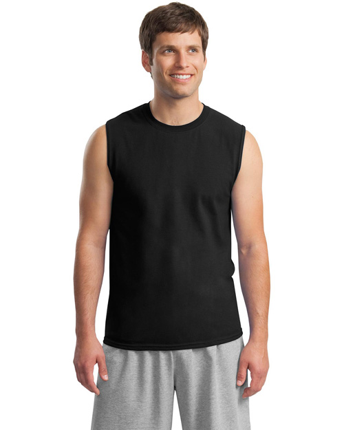 Gildan 2700 Men Ultra Cotton Sleeveless T Shirt Black at bigntallapparel