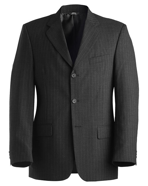Edwards 3660 Men Pinstripe Wool Blend Suit Coat Charcoal at bigntallapparel
