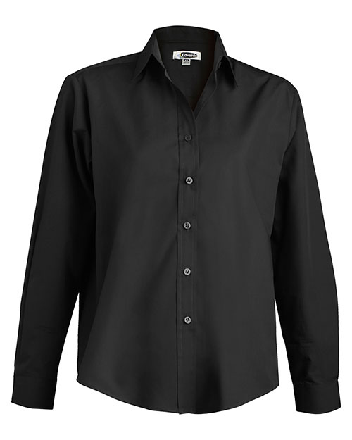 Edwards 5363 Women Long Sleeve  Value Broadcloth Shirt Black at bigntallapparel