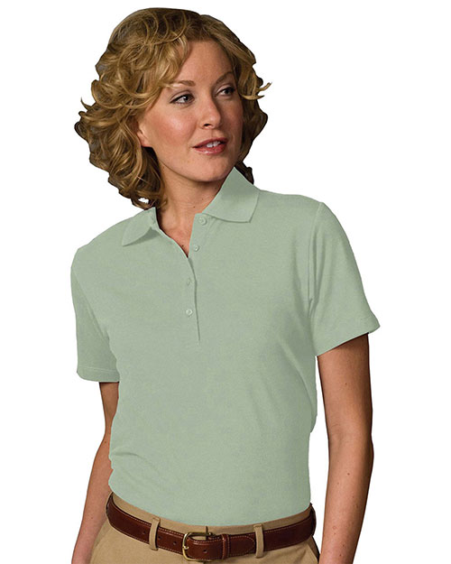 Edwards 5500 Women Soft Touch Blended Pique Polo Cucumber at bigntallapparel
