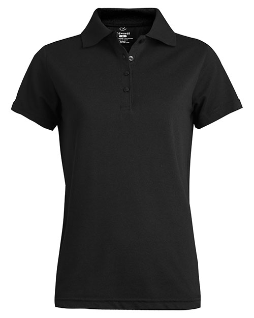 Edwards 5530 Women Soft Touch All Cotton Pique Polo Black at bigntallapparel