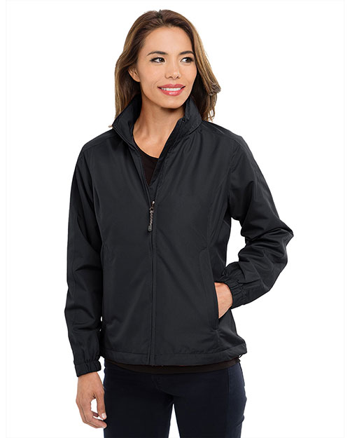 Tri-Mountain 6013 Women 100% Polyester Long Sleeve Jacket With Water Resistent Black at bigntallapparel