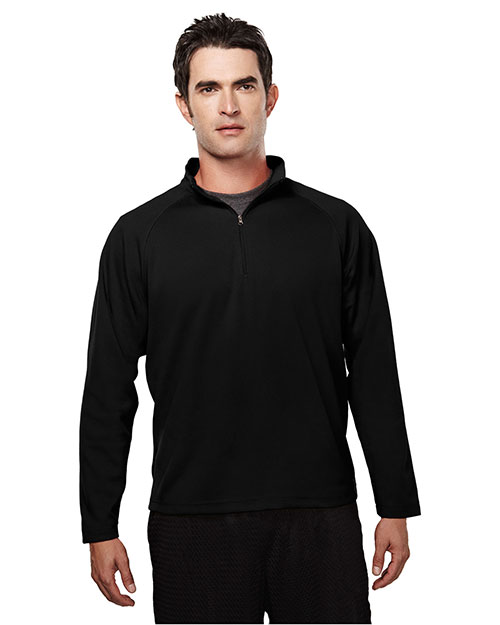 Tri-Mountain 655 Men Ultracool Pique 1/4 Zip Pullover Shirt Black at bigntallapparel