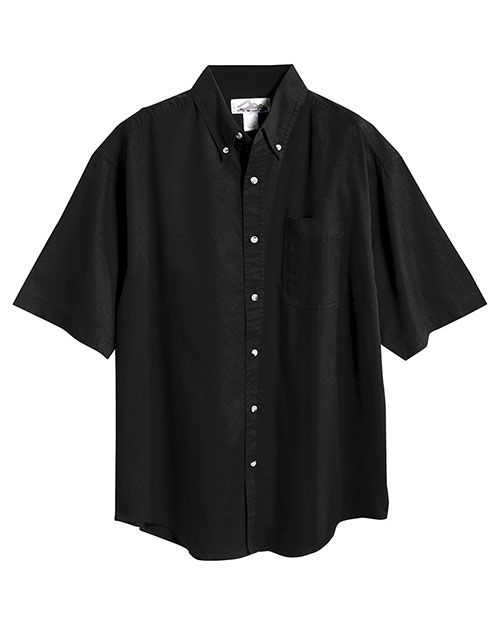 Tri-Mountain 768 Men Stain Resistant Short Sleeve Twill Dress Shirt Black at bigntallapparel