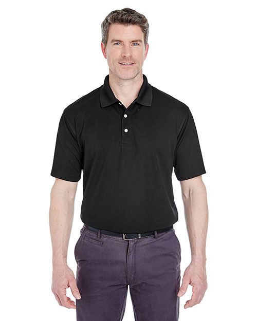 Ultraclub 8445 Men Cool & Dry Stainrelease Performance Polo Black at bigntallapparel