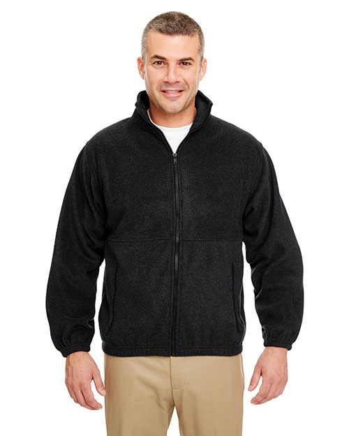 Ultraclub 8485 Men Iceberg Fleece Fullzip Jacket Black at bigntallapparel