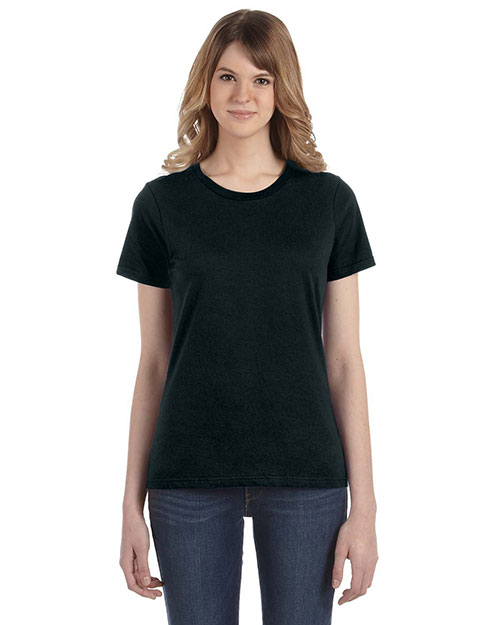 Anvil 880 Women Fashion Fit Ringspun T-Shirt Black at bigntallapparel
