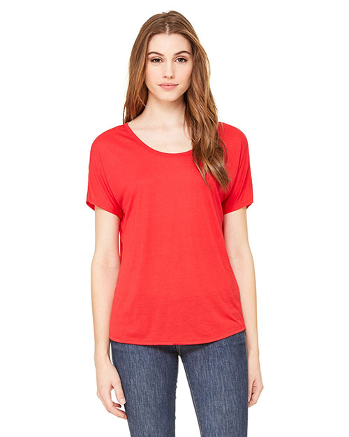 Bella 8816 Women Flowy Simple T-Shirt Red at bigntallapparel