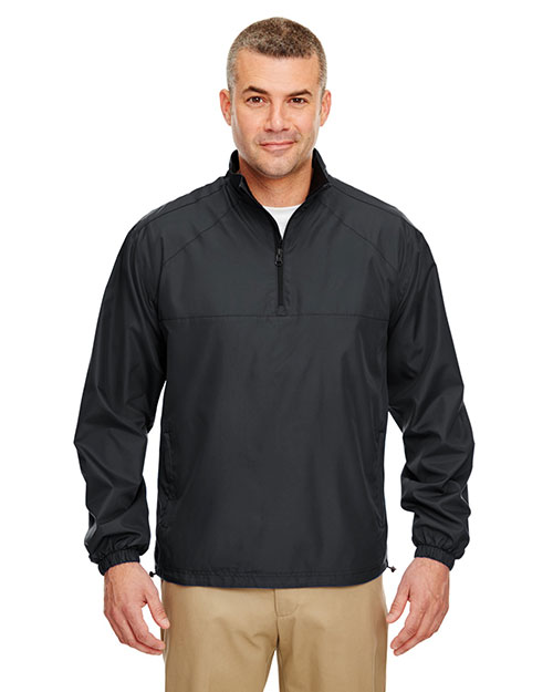 Ultraclub 8936 Men Micropoly Windshirt Black at bigntallapparel