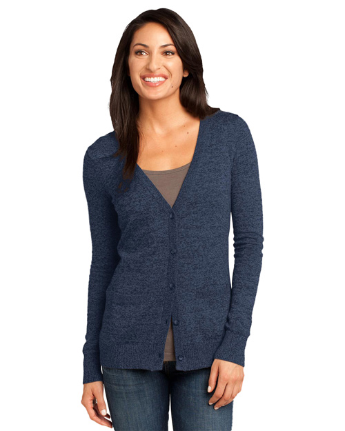District Threads DM415 Women Cardigan Sweater Navy at bigntallapparel