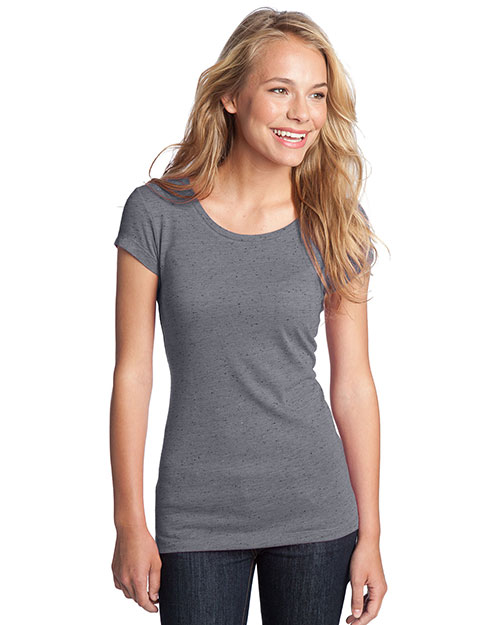 District Threads DT270 Women Textured Girly Crew Tee Charcoal at bigntallapparel