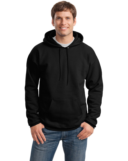 Hanes F170 Men Ultimate Cotton Pullover Hooded Sweatshirt Black at bigntallapparel