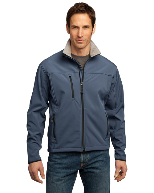 Port Authority J790 Men Glacier Soft Shell Jacket Atlantic Blue/Chrome at bigntallapparel