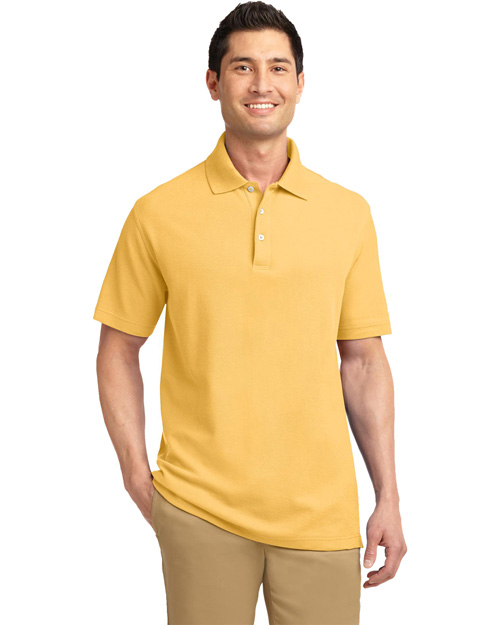 Port Authority K800 Men Ez Cotton Pique Sport Shirt Maize Yellow at bigntallapparel
