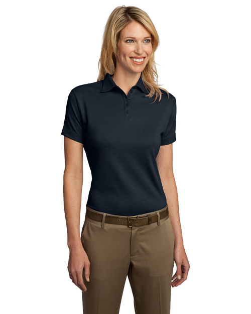 Port Authority L482 Women Pima Select Polo With Pimacool Technology Navy at bigntallapparel