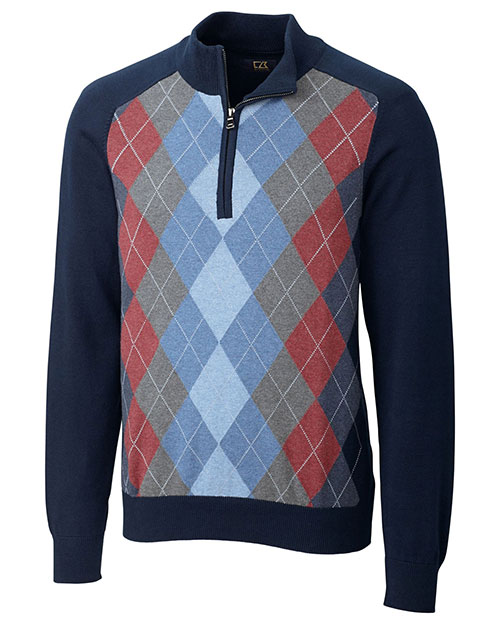 argyle mens half zip fleece
