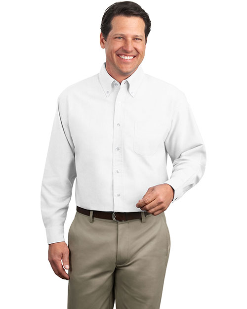 Port Authority S606 Men Classic Oxford Dress Shirt White at bigntallapparel
