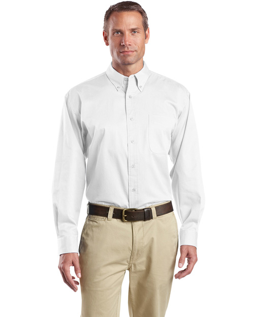 Cornerstone SP17 Men Long Sleeve Super Pro Twill Shirt White at bigntallapparel