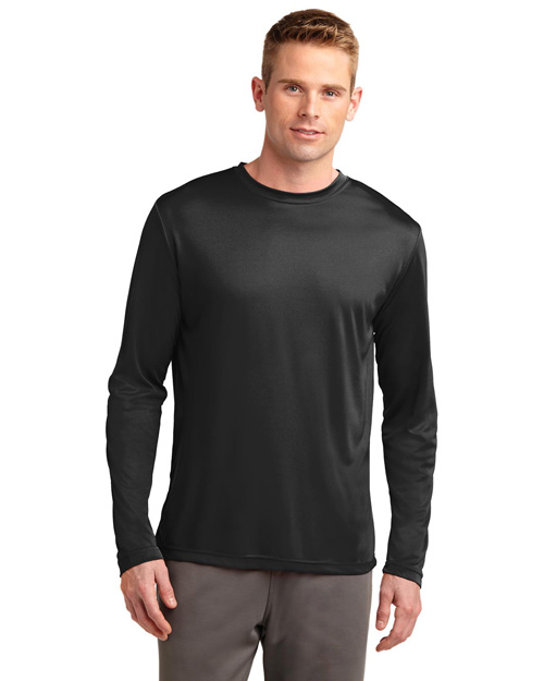 Sport-Tek ST350LS Men Long Sleeve Competitor Tee Black at bigntallapparel