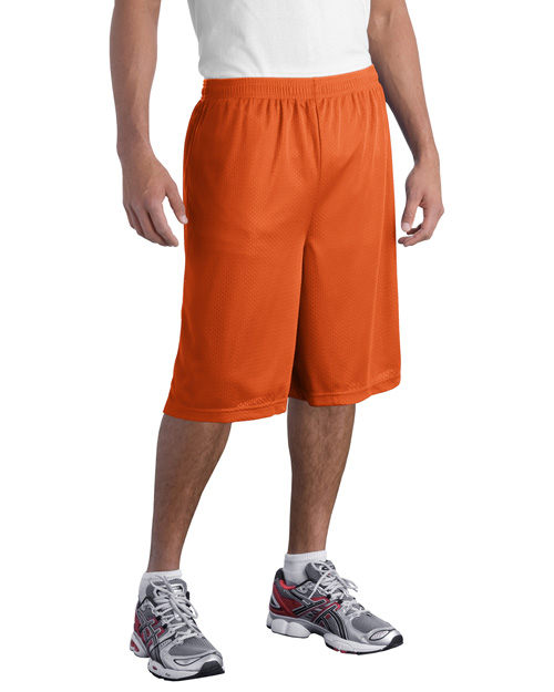 Sport-Tek ST511 Men Extra Long Posicharge Classic Mesh ™  Short Deep Orange at bigntallapparel