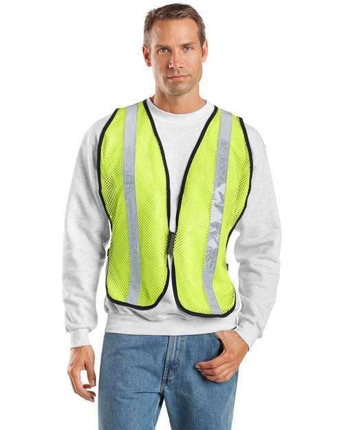 Port Authority SV02 Men Mesh Safety Work Vest Safety Yellow at bigntallapparel