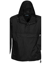 Tri-Mountain 1000 Men Unlined Nylon 1/2 Zip Anorak Hooded Jacket