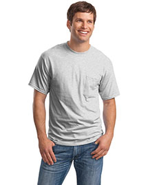 Hanes 5190 Men Beefy 100% Cotton T Shirt With Pocket
