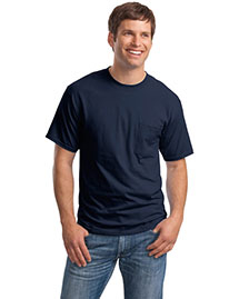 Hanes 5190 Men Beefy 100% Cotton T Shirt With Pocket