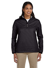 Ashworth 5358C Women Houndstooth Half-Zip Jacket at bigntallapparel