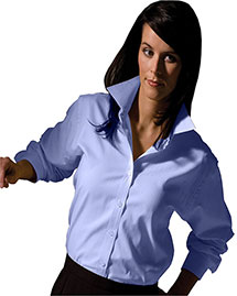 Edwards 5975 Women Long Sleeve Pinpoint Oxford Shirt at bigntallapparel