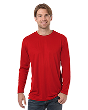 Blue Generation BG7303 Men Adult Value Long Sleeve Wicking Tee  -  Optic Yellow Extra Small Solid