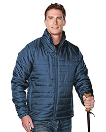 Tri-Mountain 8255 Men 100% Polyester Rib- Stop Long Sleeve Quilt Jacket With Water Resistent
