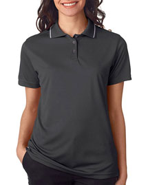 Ultraclub 8394L Women Polo With Tipped Collar at bigntallapparel