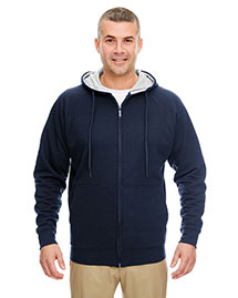 Ultraclub 8463 Men Thermal Full Zip Sweatshirt at bigntallapparel