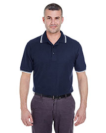 Ultraclub 8545 Men Shortsleeve Whisper Pique Polo With Ribknit Collar And Cuff Tipping