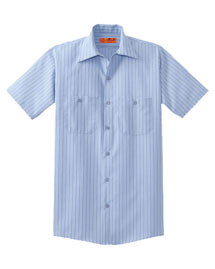 Cornerstone CS20 Men Short Sleeve Striped Industrial Work Shirt