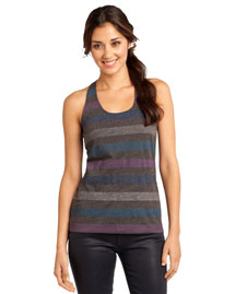 District Threads DT229 Women Reverse Striped Scrunched Back Tank at bigntallapparel