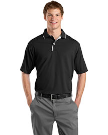 Sport-Tek K467 Men Dri Mesh Sport Shirt With Striped Collar at bigntallapparel