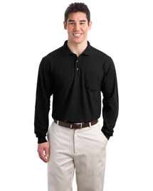 Port Authority K500LSP Men Silk Touch Long Sleeve Polo Sport Shirt With Pocket at bigntallapparel