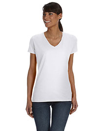 Fruit Of The Loom L39VR Women 5 Oz., 100% Heavy Cotton Hd V-Neck T-Shirt
