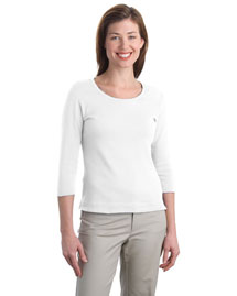 Port Authority L517 Women Modern Stretch Cotton 3/4-Sleeve Scoop Neck Shirt