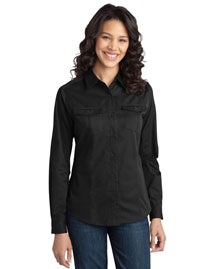 Port Authority L649 Women Stainresistant Roll Sleeve Twill Shirt