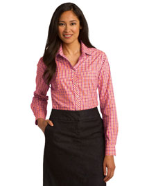 Port Authority L654 Women Long Sleeve Gingham Easy Care Shirt