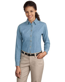 Port & Company LSP10 Women Long Sleeve Value Denim Shirt