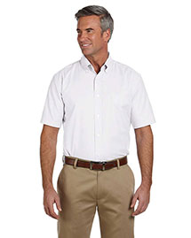 Harriton M600S Men Short Sleeve Oxford With Stain-Release at bigntallapparel
