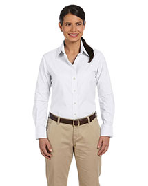 Harriton M600W Women Long-Sleeve Oxford With Stain-Release