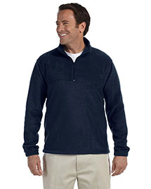 Harriton M980 Men 8 Oz Quarter Zip Fleece Pullover at bigntallapparel